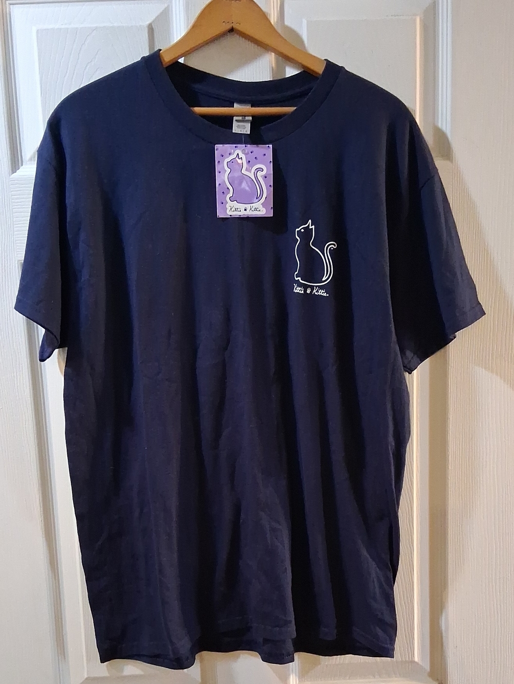 Navy Cat Tee - Casual Pet Lover Shirt